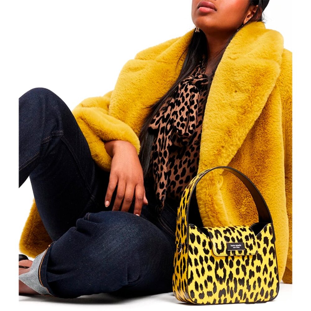 S Kate Spade Sam Leopard Leather Mini Hobo Bag KC992 Leopardo Purse NWT $348